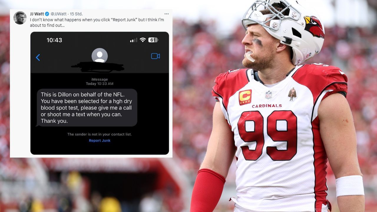 NFL bittet Ex-Cardinals-Star J.J. Watt zum Dopingtest – trotz Karriereende!  - Bildquelle: Imago/twitter.com/JJWatt