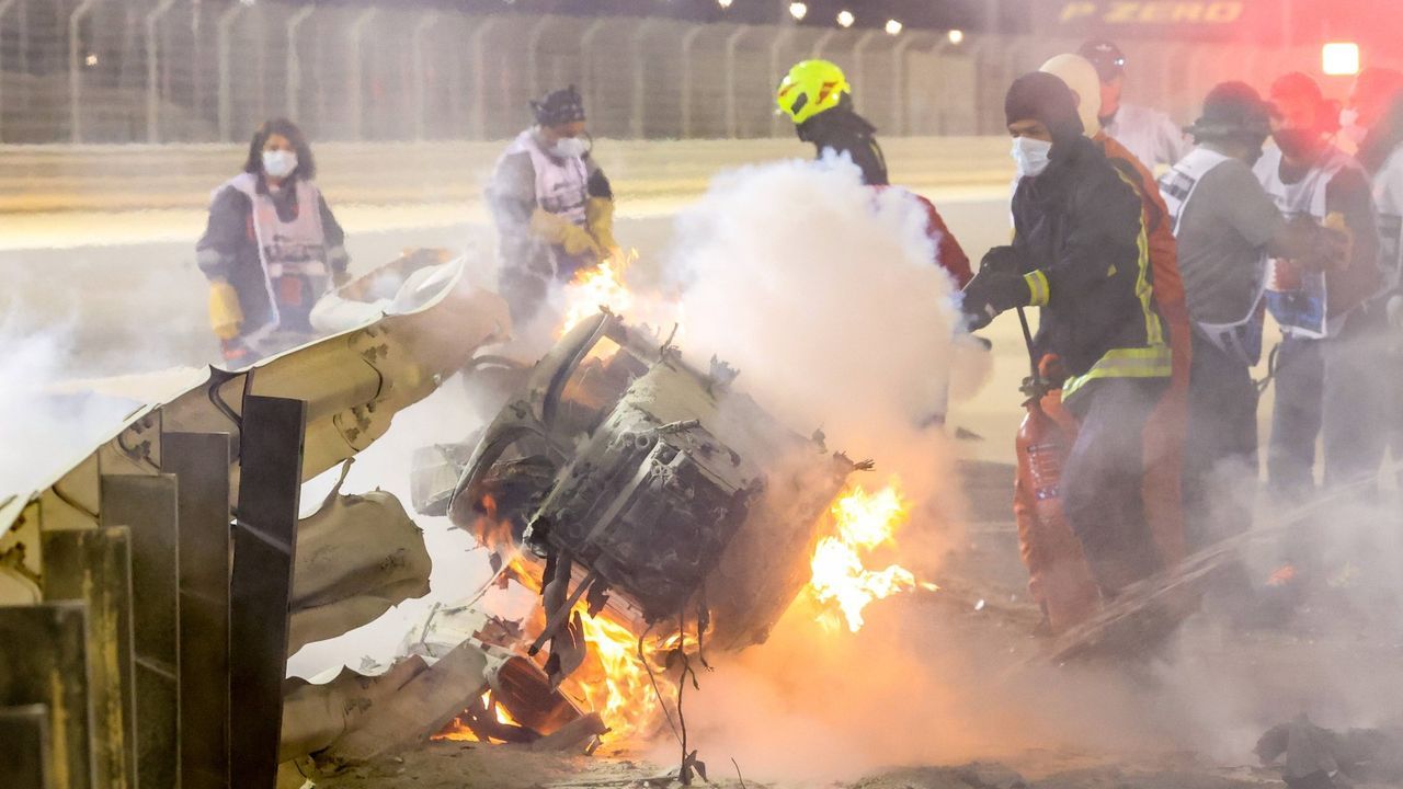 Feuer-Crash von Grosjean - Bildquelle: Imago