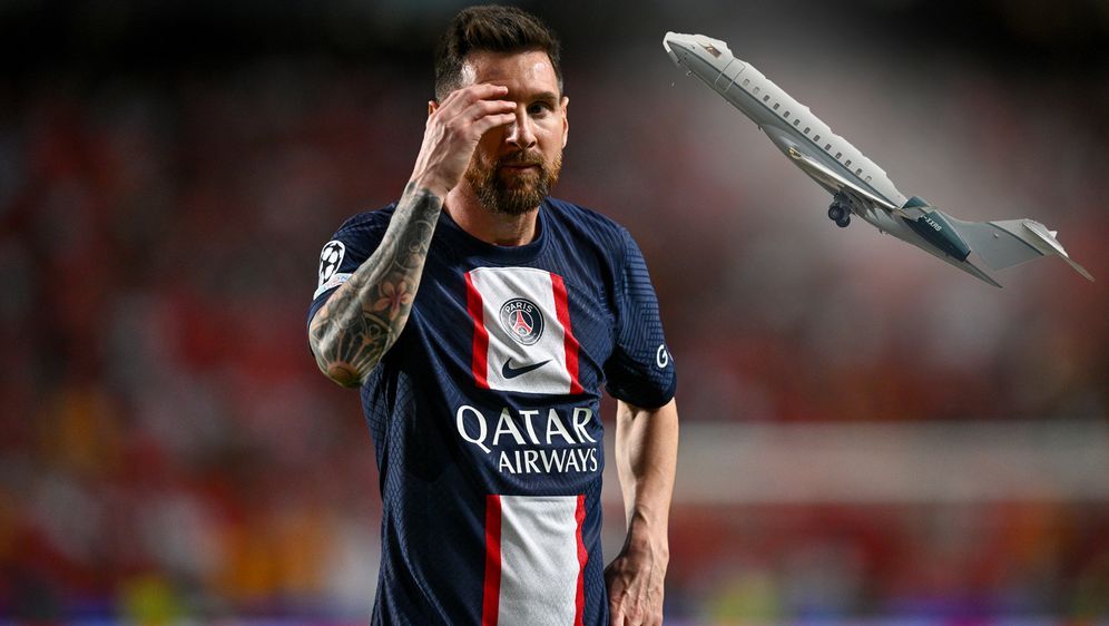 PSG-Superstar Lionel Messi: Der Privatjet des Argentiniers sorgt für Kritik - Bildquelle: 2022 Getty Images