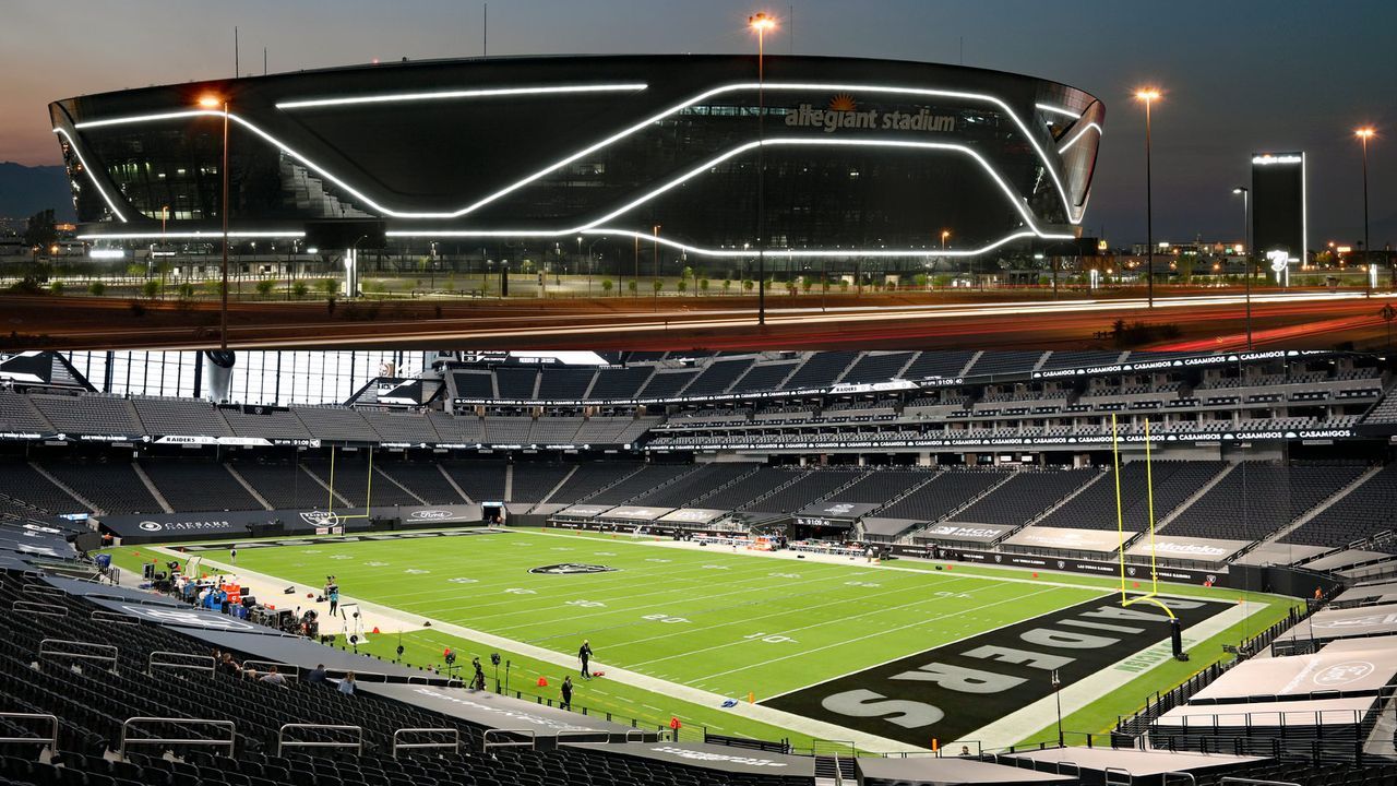 Allegiant Stadium Las Vegas Raiders Bauen Disco An Die Endzone