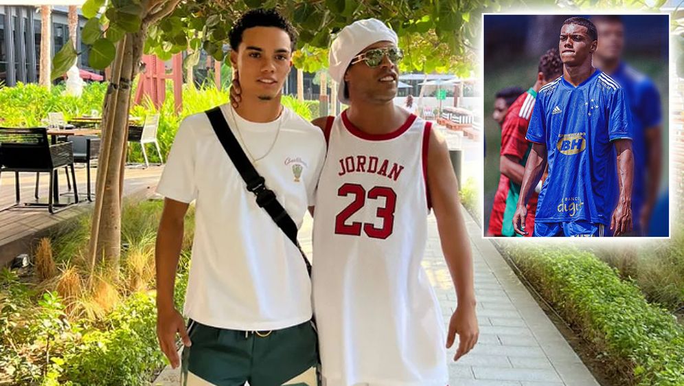 FC Barcelona Sohn von ExStar Ronaldinho im Probetraining