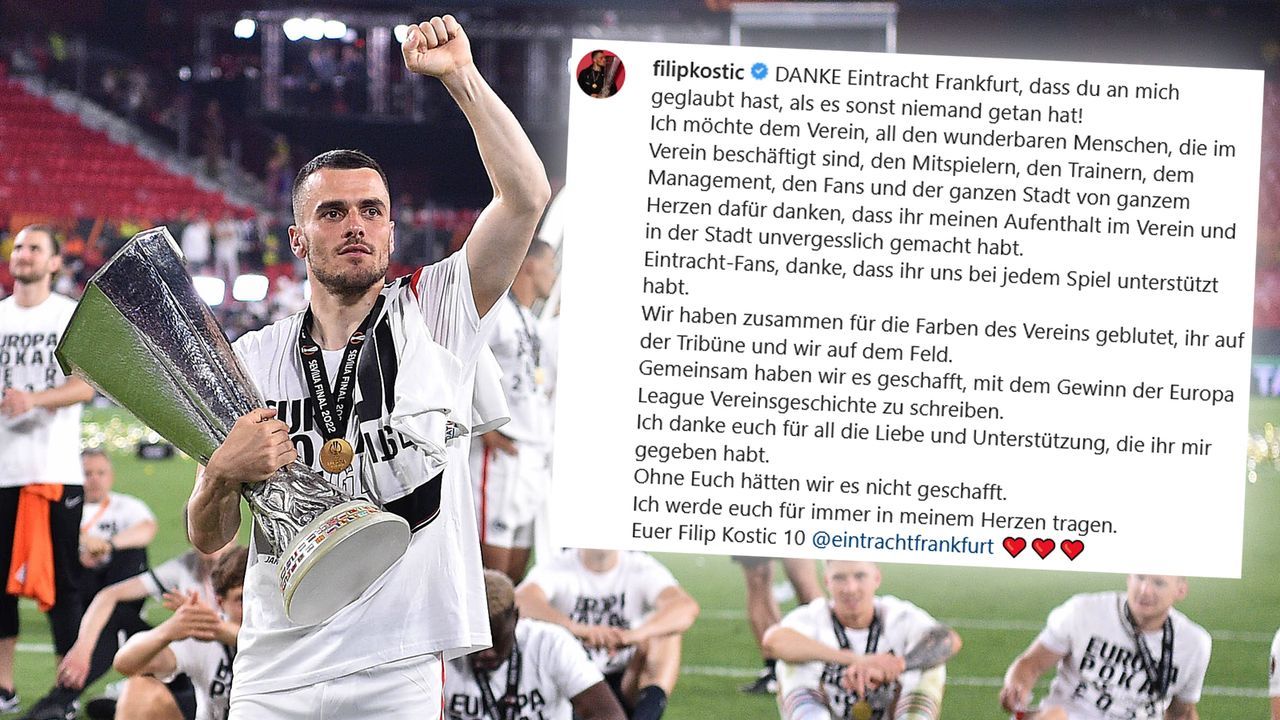Filip Kostic verabschiedet sich von Frankfurt-Fans - Bildquelle: imago/Instagram: filipkostic