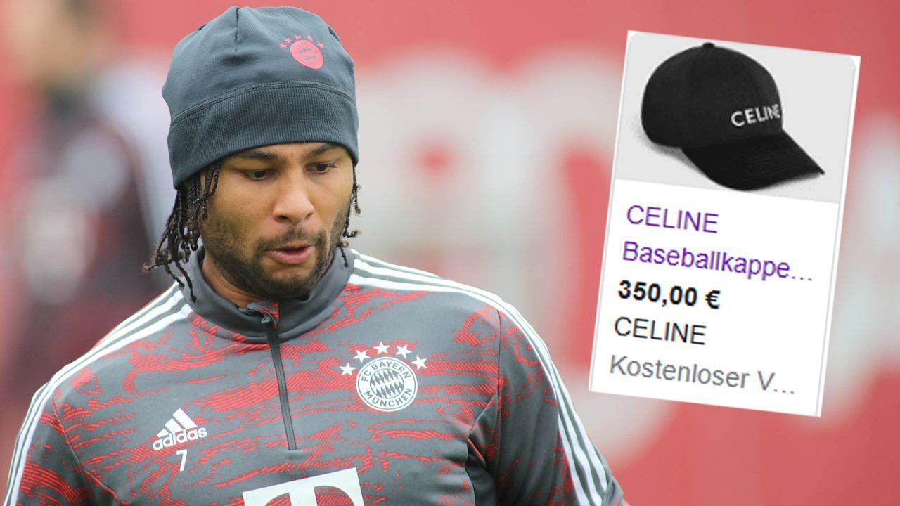 Gnabry trägt Cap für 350 Euro - Bildquelle: imago / Screenshot: google.de / https://de.lp.celine.com/