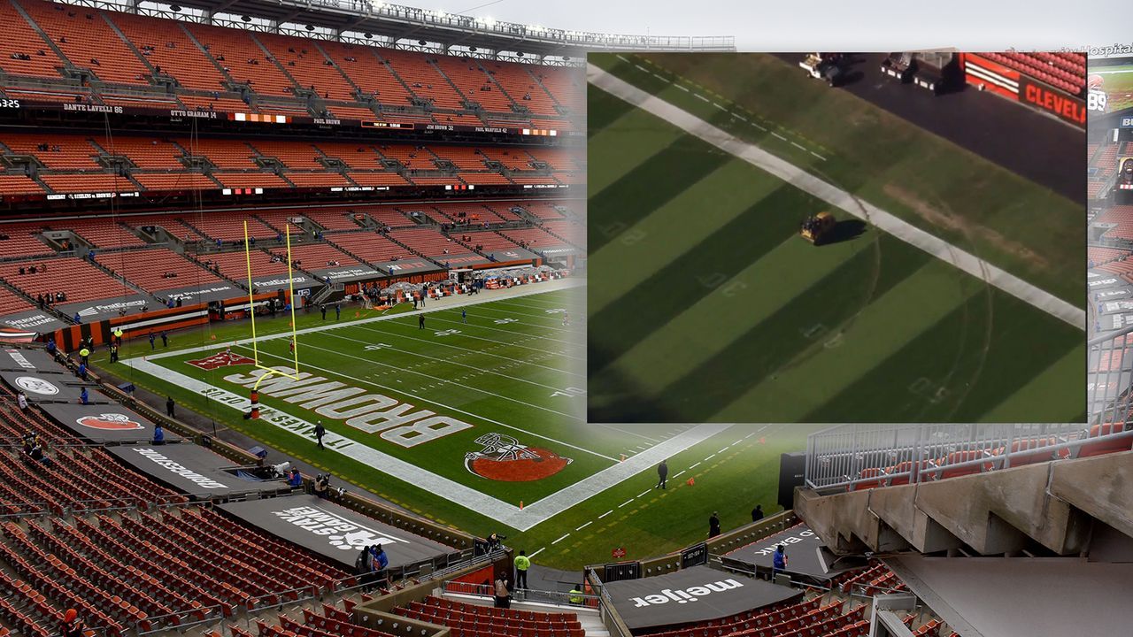 Unbekannter zerstört Spielfeld der Cleveland Browns - Bildquelle: Getty Images/Twitter: @Reflog_18