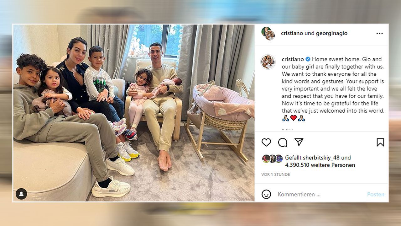 Nach Tod seines Sohnes: Cristiano Ronaldo postet Familienfoto - Bildquelle: instagram/cristiano