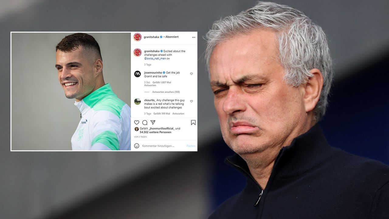 Jose Mourinho fordert Verweigerer Arsenal-Star Granit Xhaka zur Corona-Impfung auf - Bildquelle: Getty Images/instagram@granitxhaka