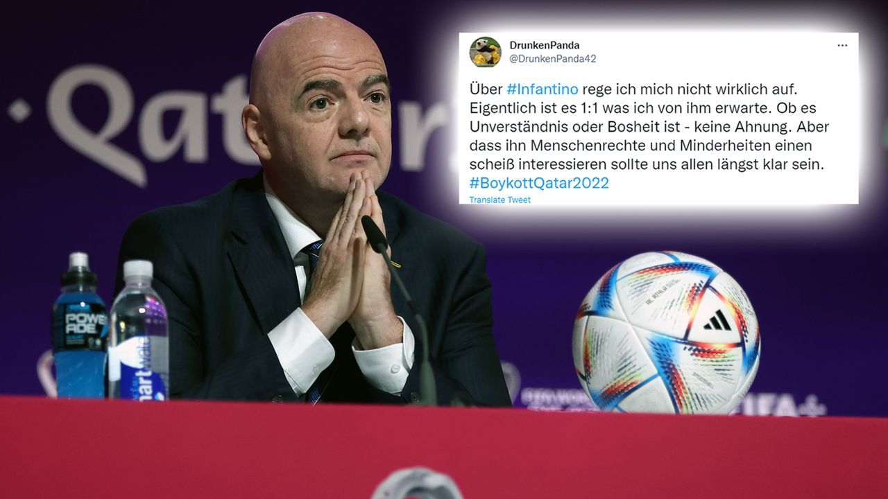 Resignation beim Thema Infantino und FIFA - Bildquelle: Getty Images/DrunkenPanda42@twitter