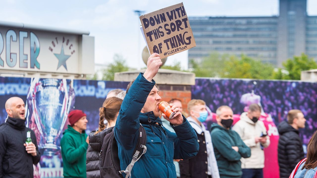 Stadion Sturm United Fans Protestieren Am Old Trafford