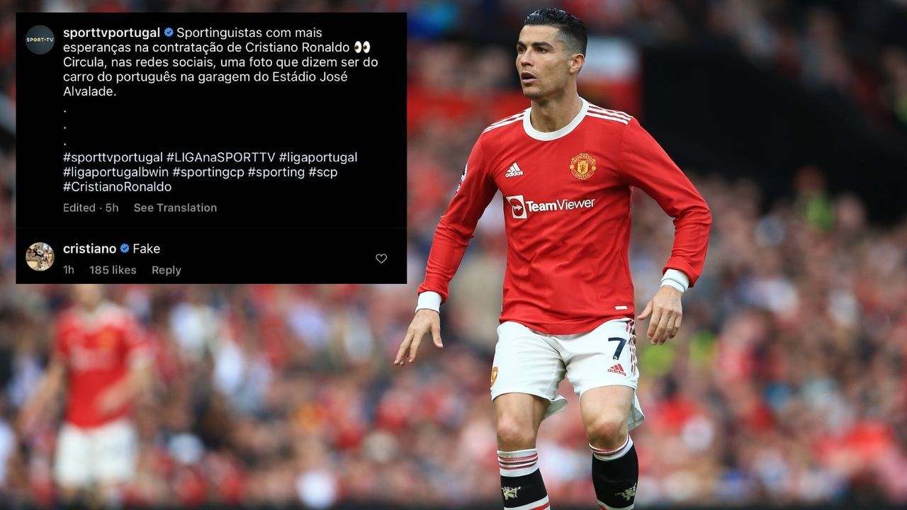 "Fake" - Ronaldo wehrt sich gegen Wechsel-Gerüchte - Bildquelle: Imago/twitter.com/UtdDistrict/