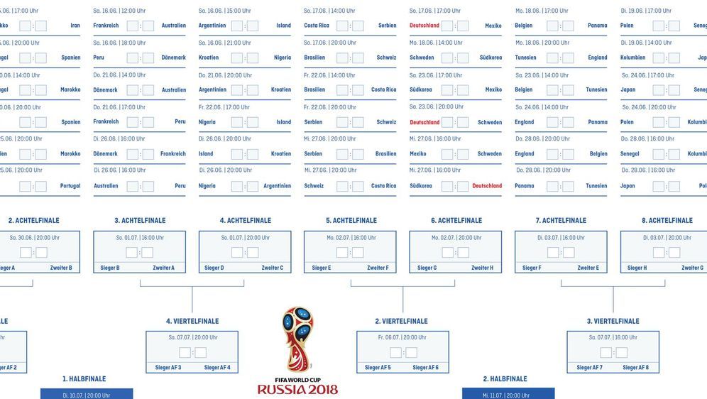 WM 2018 Russland - Spielplan, Ergebnisse und Tabellen | ran.de