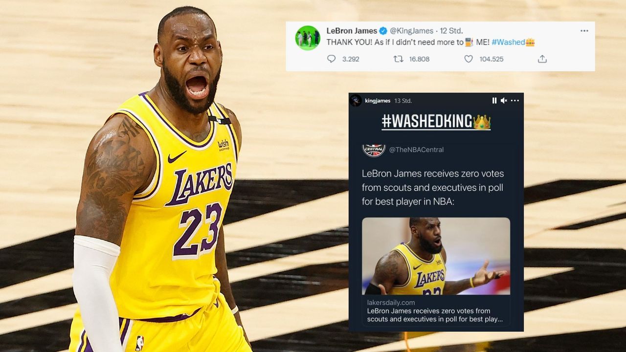 #WashedKing - LeBron spottet über NBA-Umfrage - Bildquelle: Getty/Instagram & Twitter LeBron James