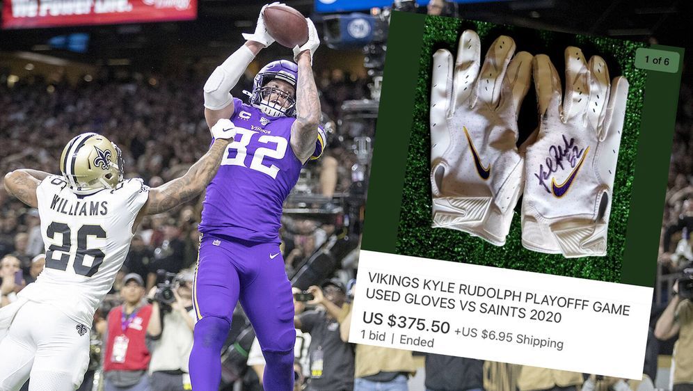 Kyle Rudolph Reporter Bereichert Sich An Playoff Handschuhen