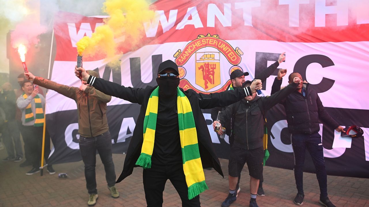 Stadion Sturm United Fans Protestieren Am Old Trafford