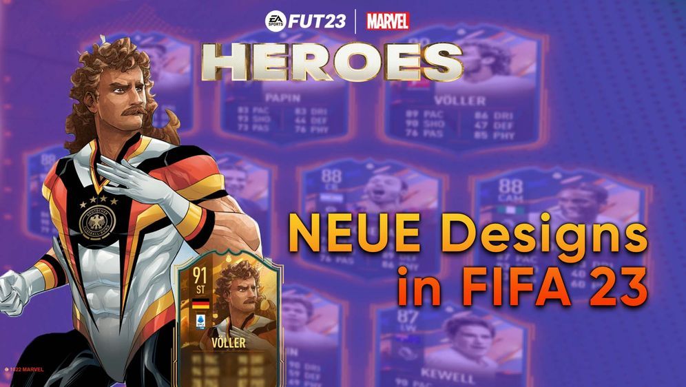 EA Sports hat die Base-Versionen aller FUT Heroes für FIFA 23 Ultimate Team ... - Bildquelle: Marvel, EA Sports - Montage