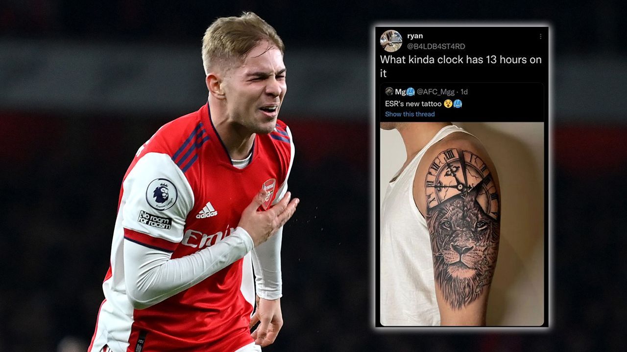 Arsenal-Star Emile Smith Rowe leistet sich peinliche Tattoo-Panne - Bildquelle: Getty