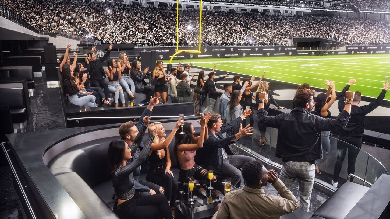 Allegiant Stadium Las Vegas Raiders Bauen Disco An Die Endzone