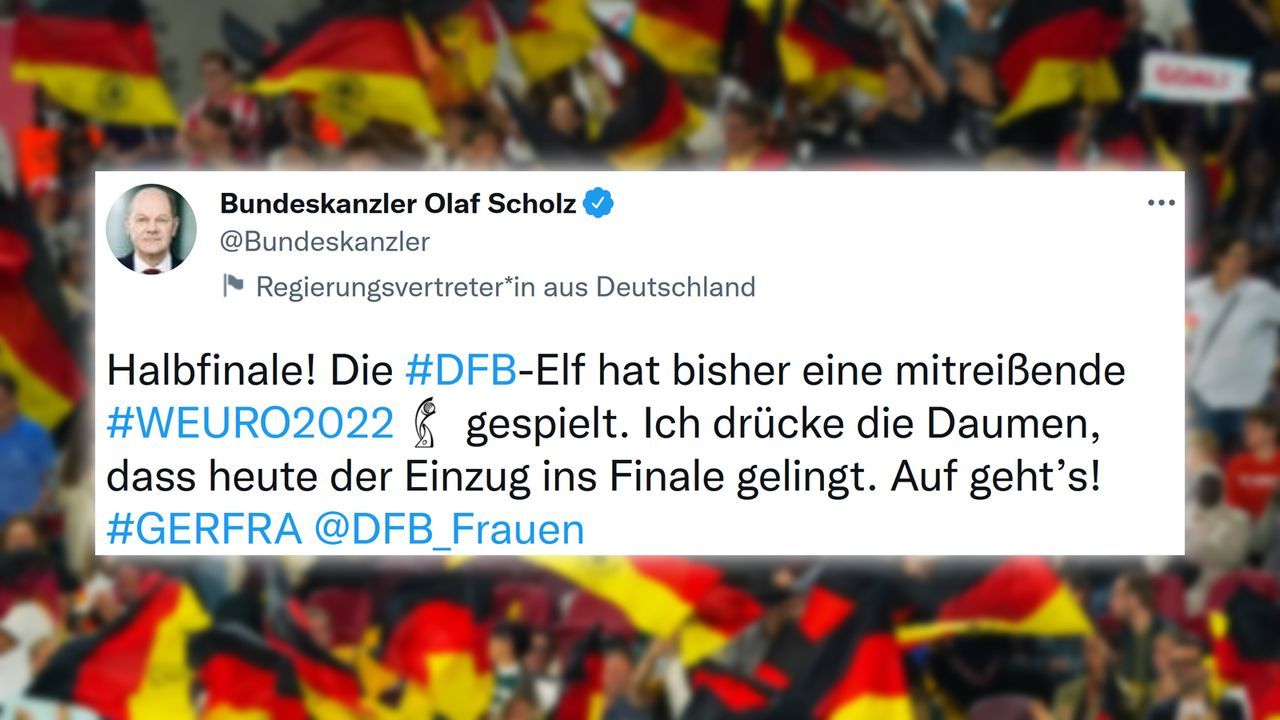 Bundeskanzler drückt DFB-Frauen die Daumen - Bildquelle: IMAGO/Sports Press Photo/Twitter