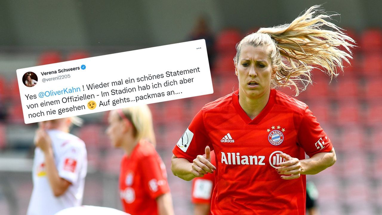 Ex-Bayern-Spielerin Verena Schweers stichelt gegen Oliver Kahn  - Bildquelle: imago/twitter: @vereni2205