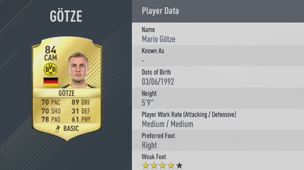 Mario Götze Borussia Dortmund) - Bildquelle: EA Sports