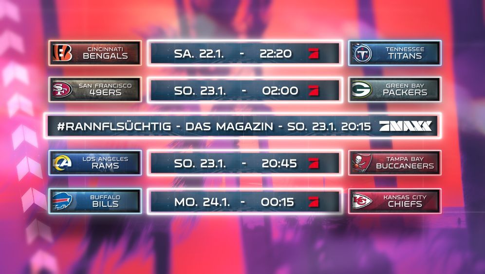 NFL Playoffs: Divisional Round live auf ProSieben - Alle Spiele im Überblick