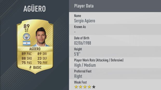 Sergio Agüero (Manchester City) - Bildquelle: EA Sports