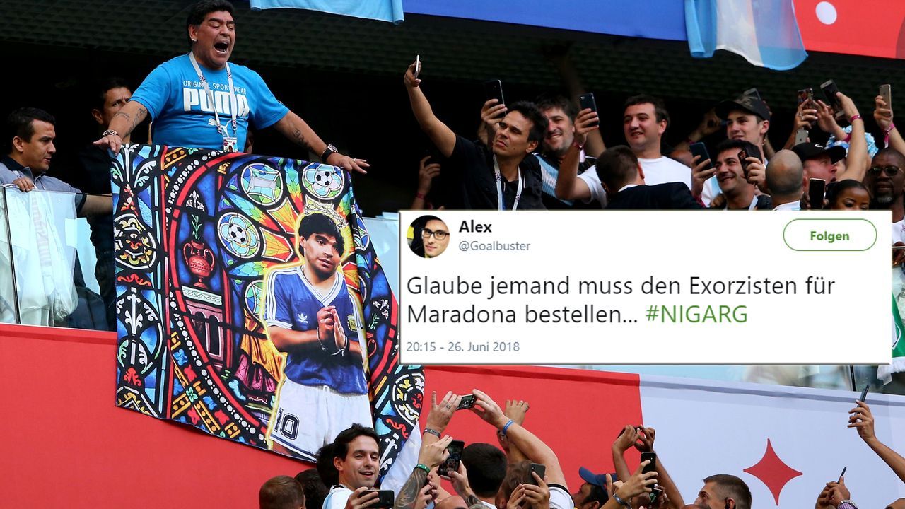 Diego Flippt Auf Der Tribune Aus Einmal Maradona Festhalter