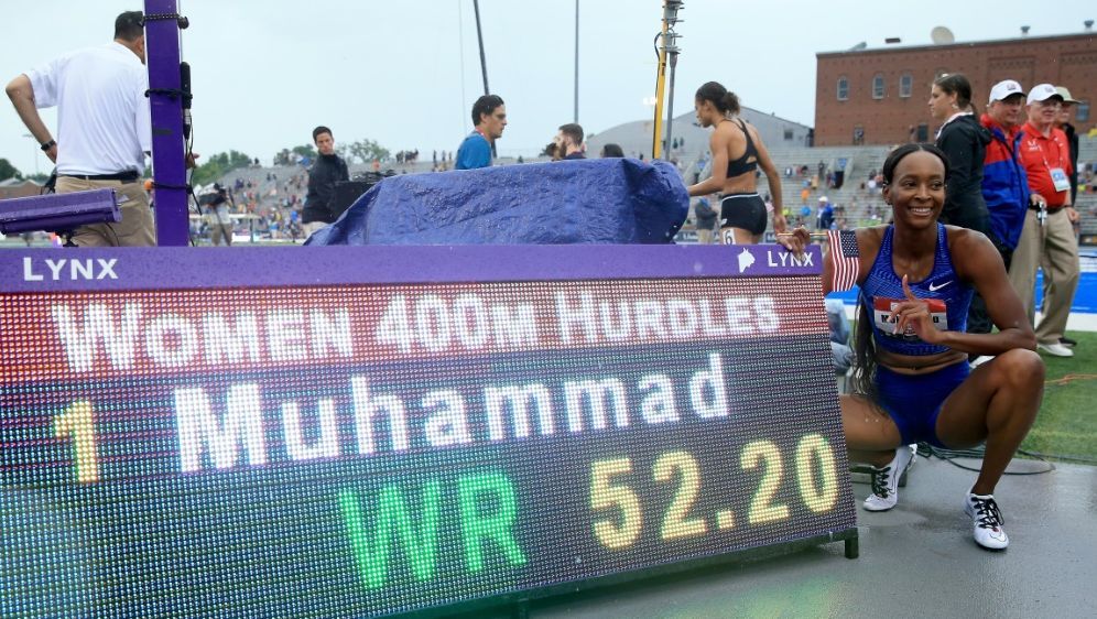 400 Meter Hurden Olympiasiegerin Dalilah Muhammad Lauft Weltrekord