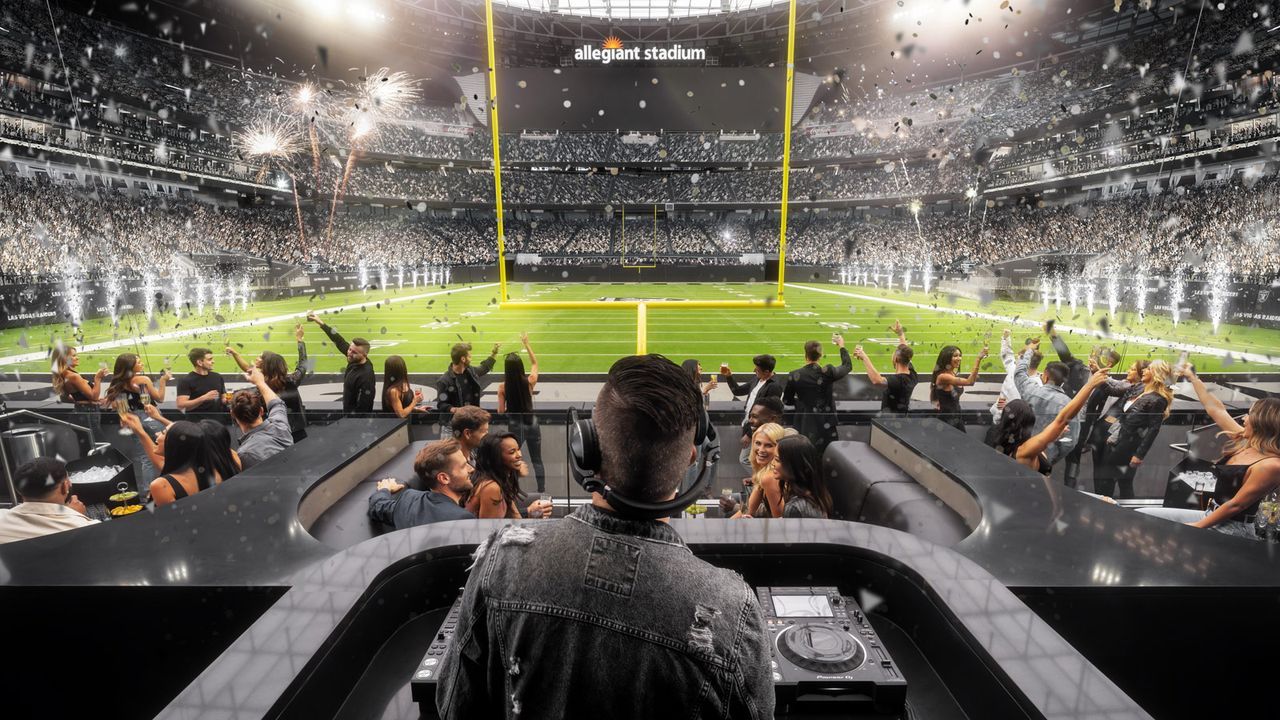 Allegiant Stadium Las Vegas Raiders Bauen Disco An Die Endzone