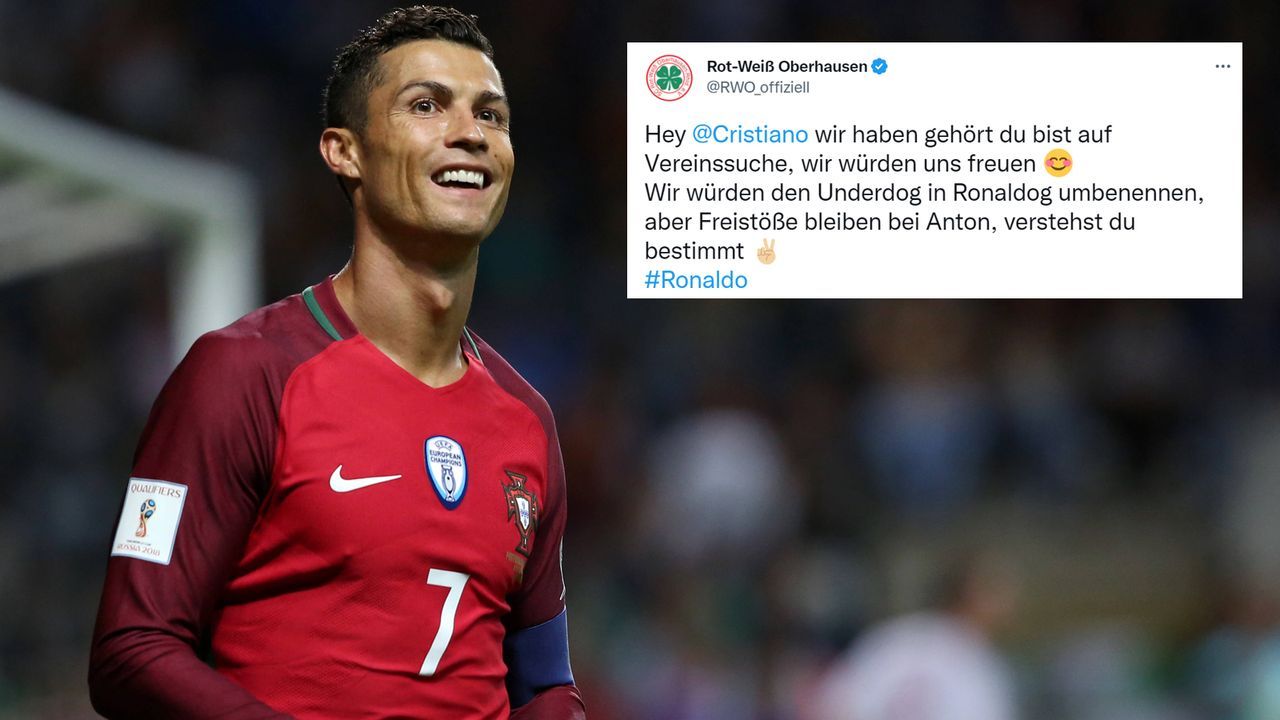 Deutscher Regionalligist mit Angebot für Ronaldo - Bildquelle: IMAGO/ZUMA Wire, Twitter/@RWO_offiziell
